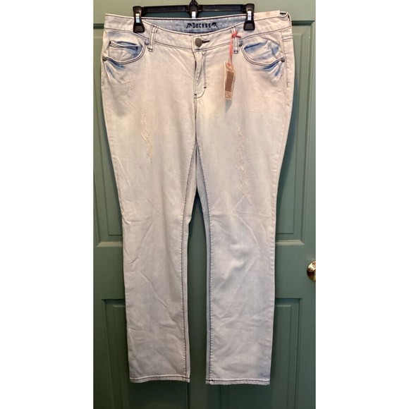 Decree Size 15 Light Superspray Stretch Low-Rise Skinny Distressed Denim Jeans - Picture 1 of 9